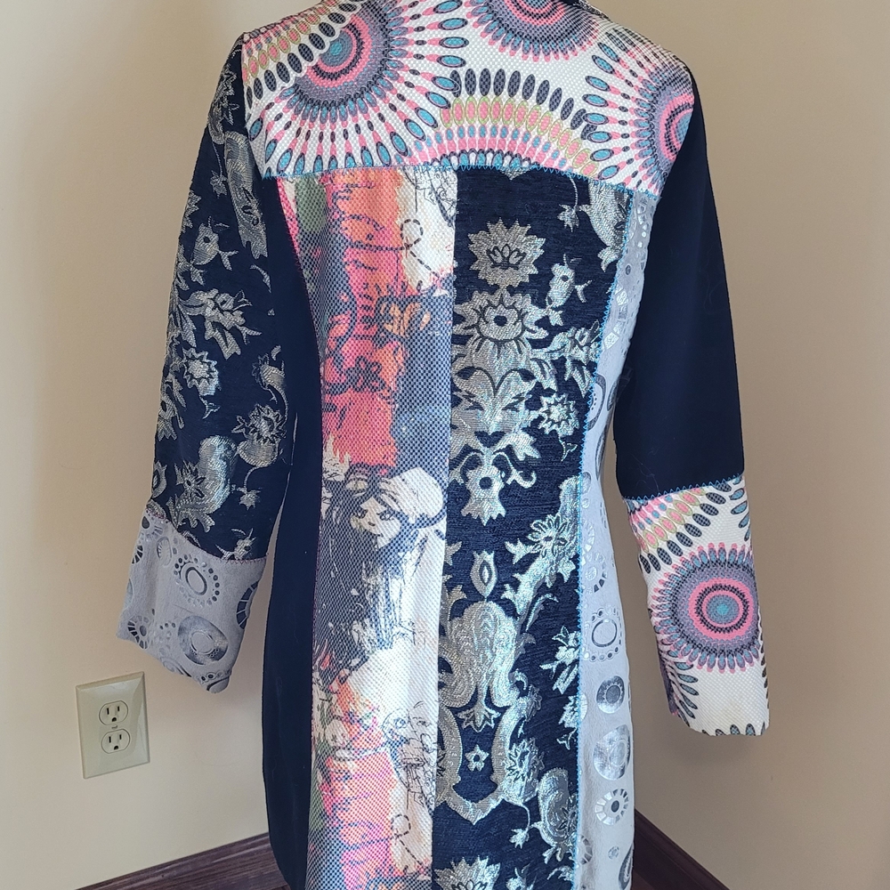Adore Multicolor Patchwork Coat - Picture 3 of 10